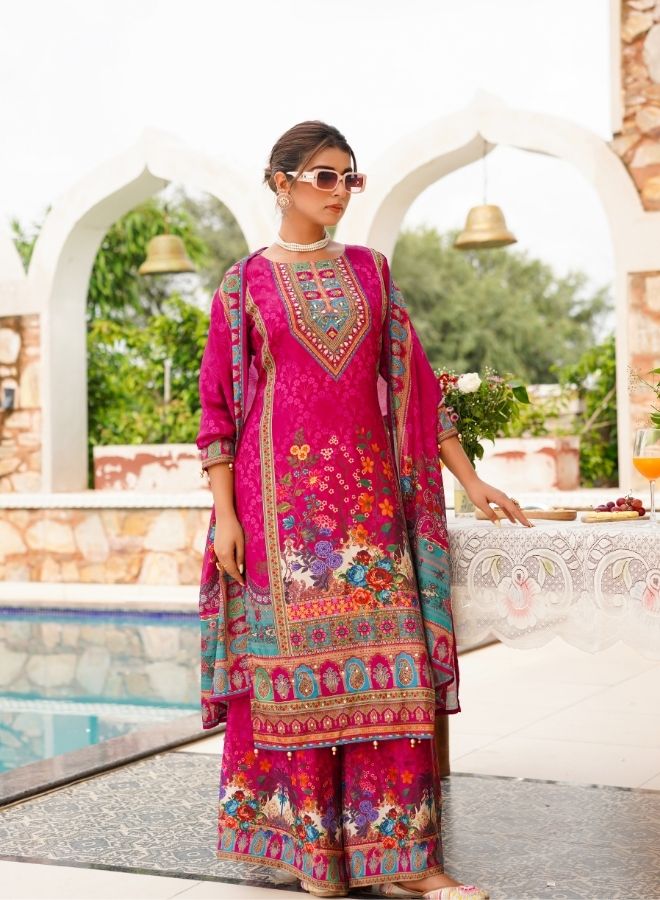 Rani Pink Floral Printed Suit Set