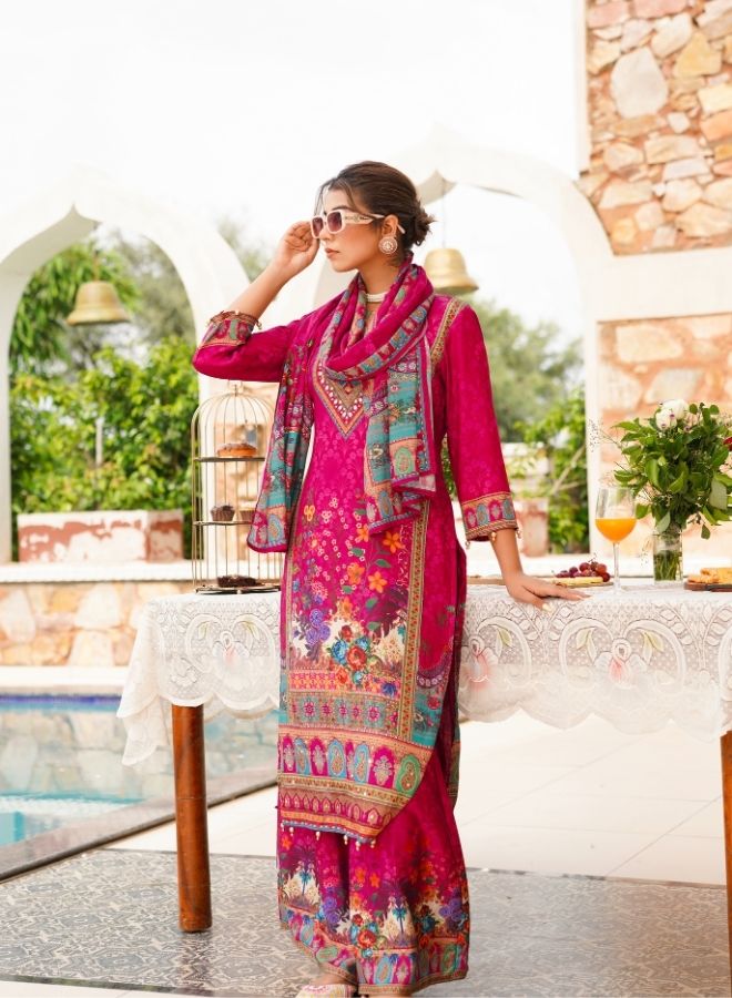 Rani Pink Floral Printed Suit Set