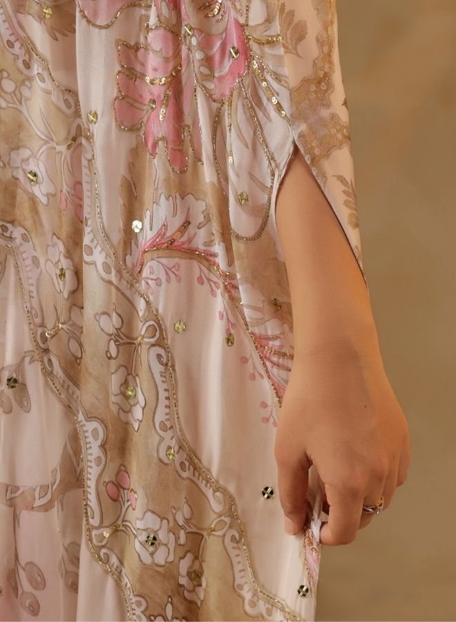 Elegant Cream Floral Co-ord Set