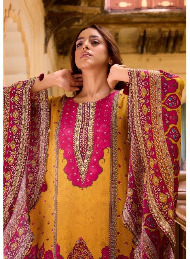 Vibrant Yellow & Pink Traditional Ensemble