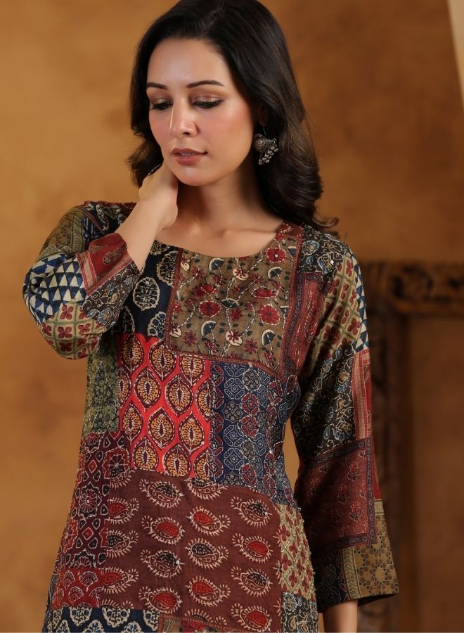 Multi-Color Patchwork Kurti