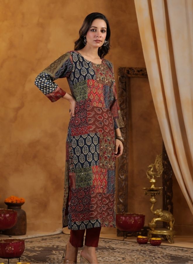 Multi-Color Patchwork Kurti