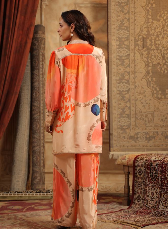 Elegant Silk Printed Ensemble Co-ord Set