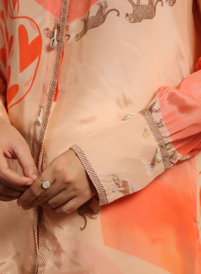 Elegant Silk Printed Ensemble Co-ord Set