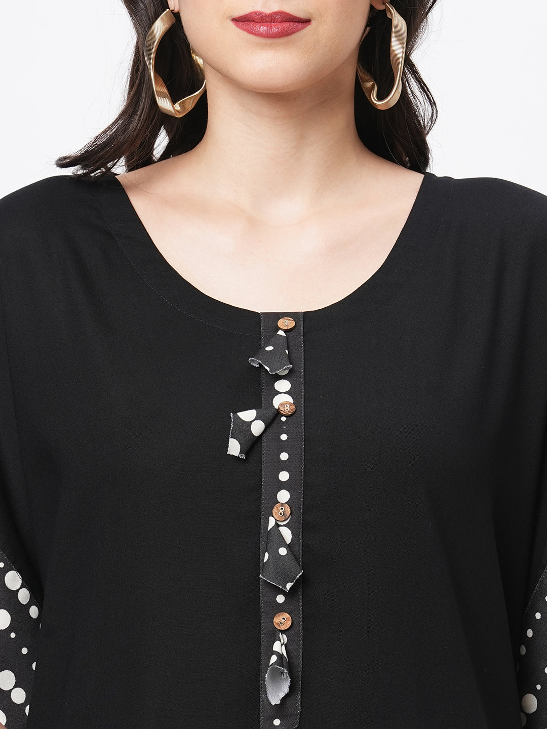 Featuring A Black Kaftan Set With Dhoti Pant