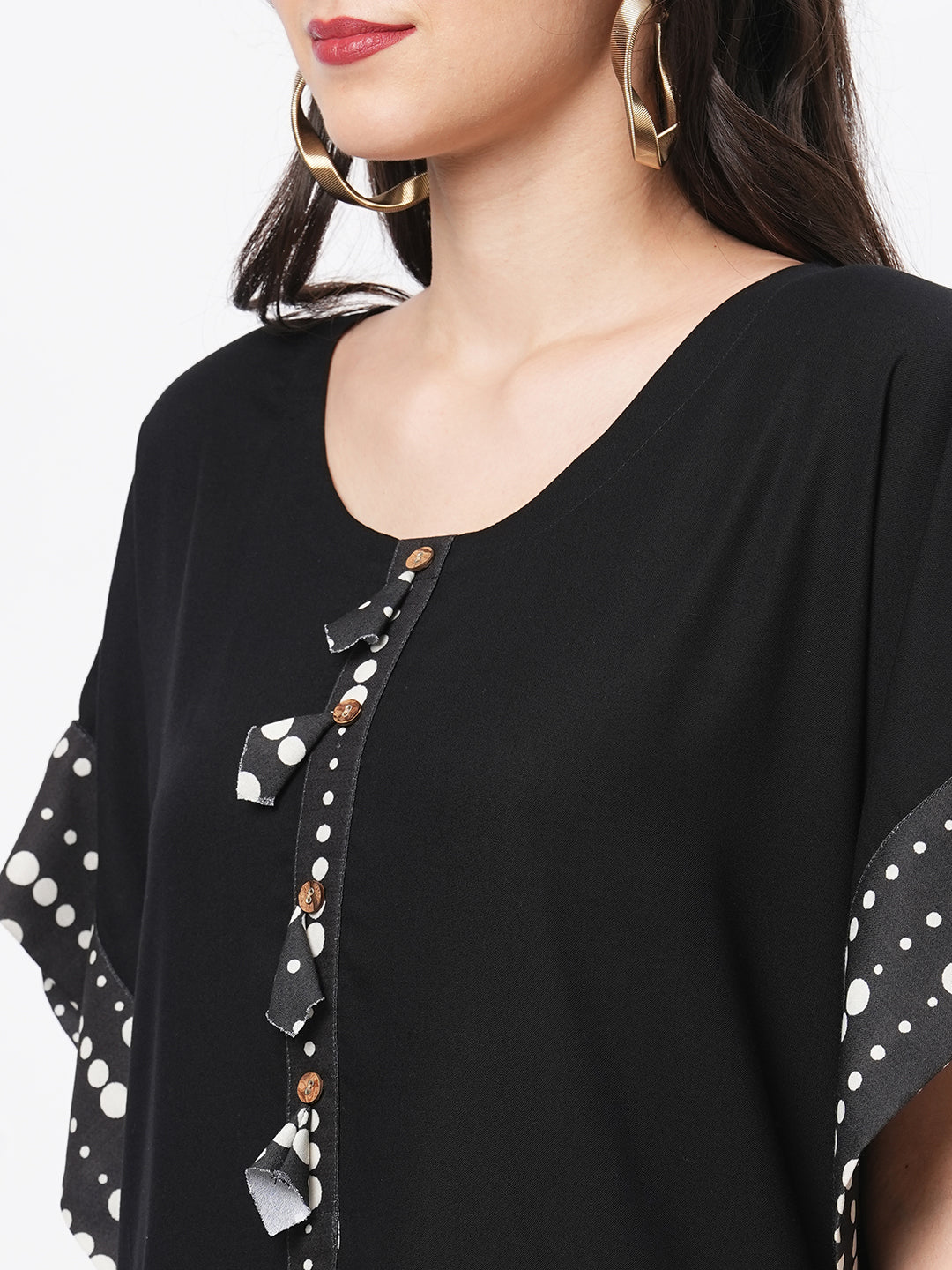 Featuring A Black Kaftan Set With Dhoti Pant
