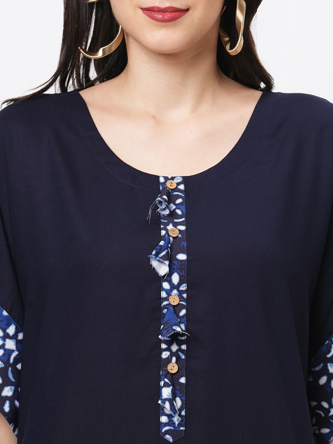 Featuring A Navy Kaftan Set With Dhoti Pant