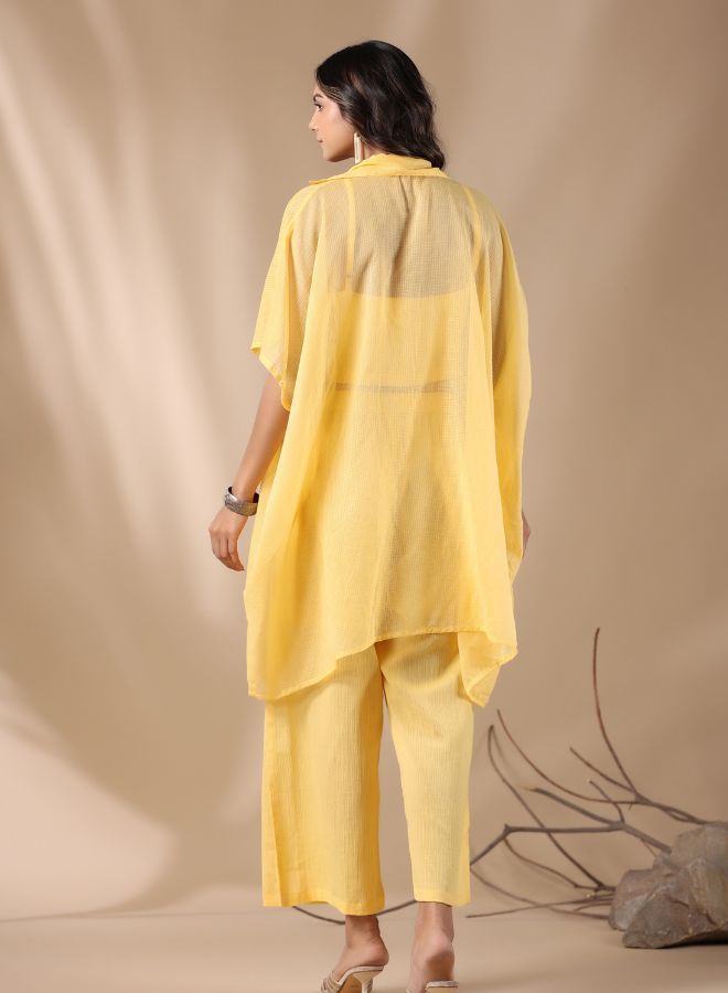 Chic Lemon Yellow Co-Ord Set with Oversized Shirt