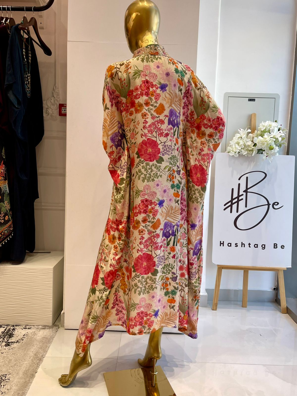 Cream Printed Kaftan