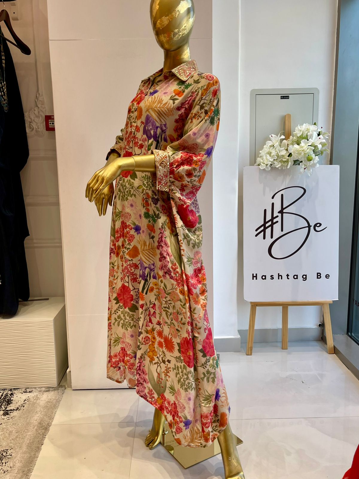 Cream Printed Kaftan