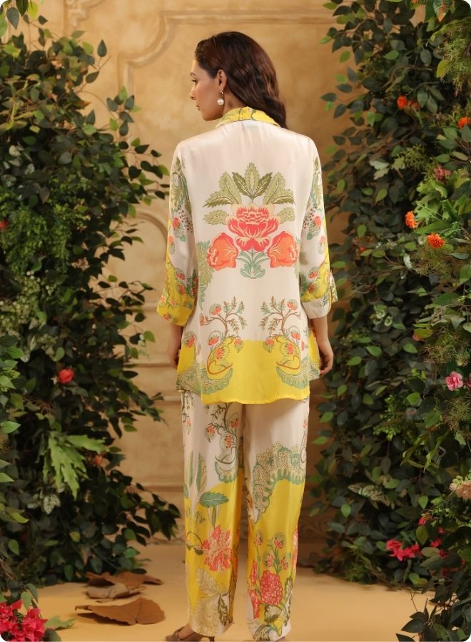 Yellow Floral Printed Co-ord Set