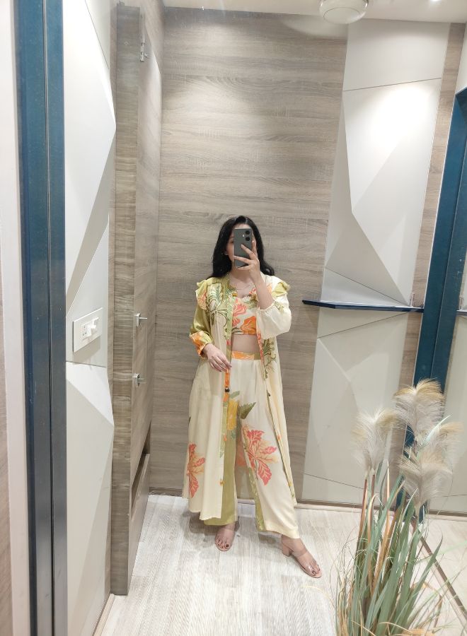 Pista Green & Cream Floral Co-Ord Set