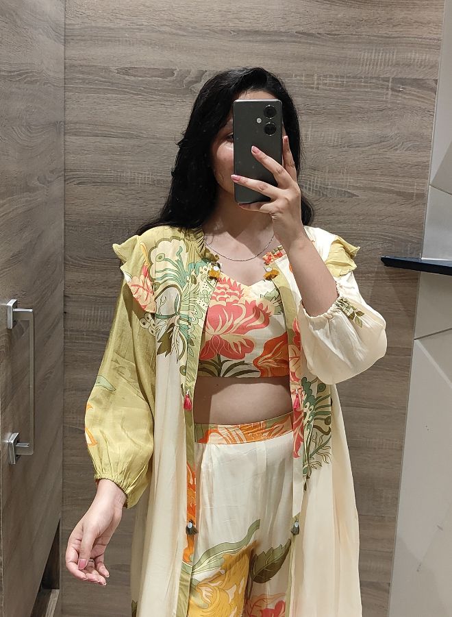 Pista Green & Cream Floral Co-Ord Set