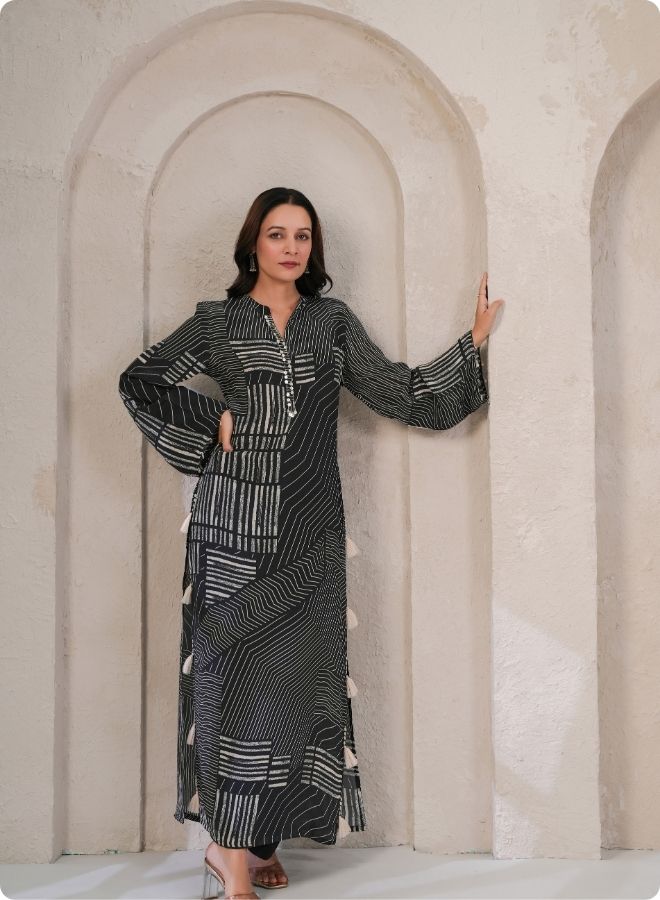 Modern Black & White Geometric Coord Set