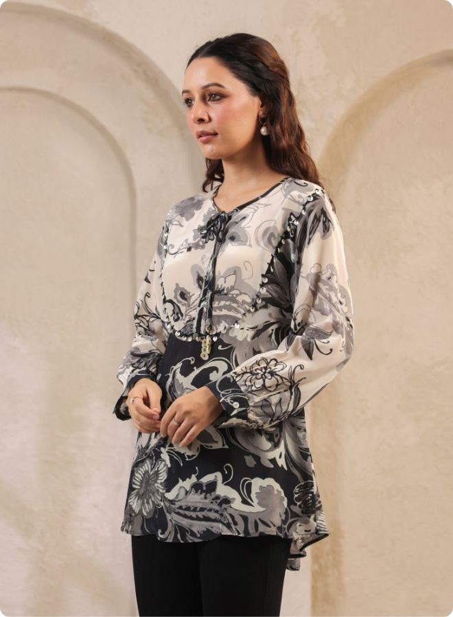Black & White Printed Tunic