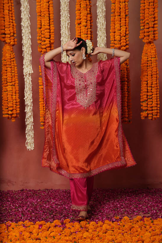 Rani Bandhani Women Kaftan Set