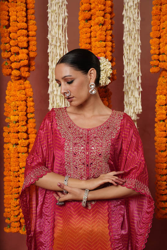 Rani Bandhani Women Kaftan Set