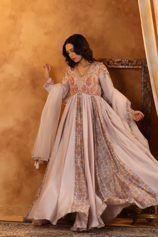 Paisley Embroidered Women Anarkali Set