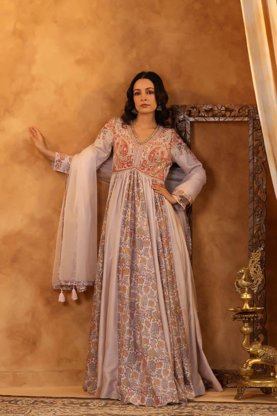 Paisley Embroidered Women Anarkali Set