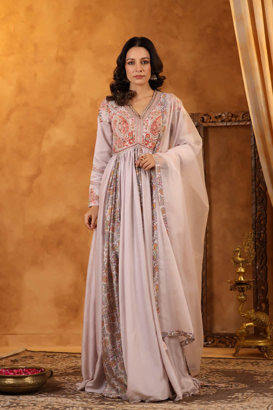 Paisley Embroidered Women Anarkali Set