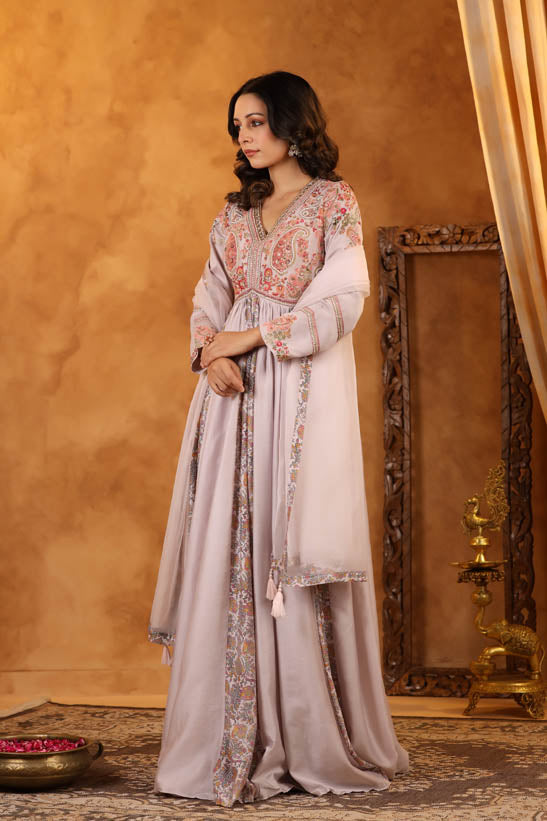 Paisley Embroidered Women Anarkali Set