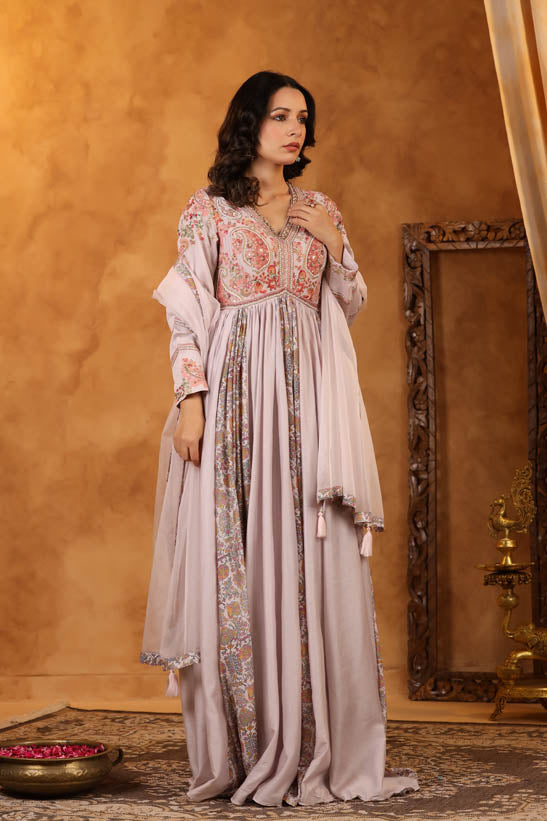 Paisley Embroidered Women Anarkali Set