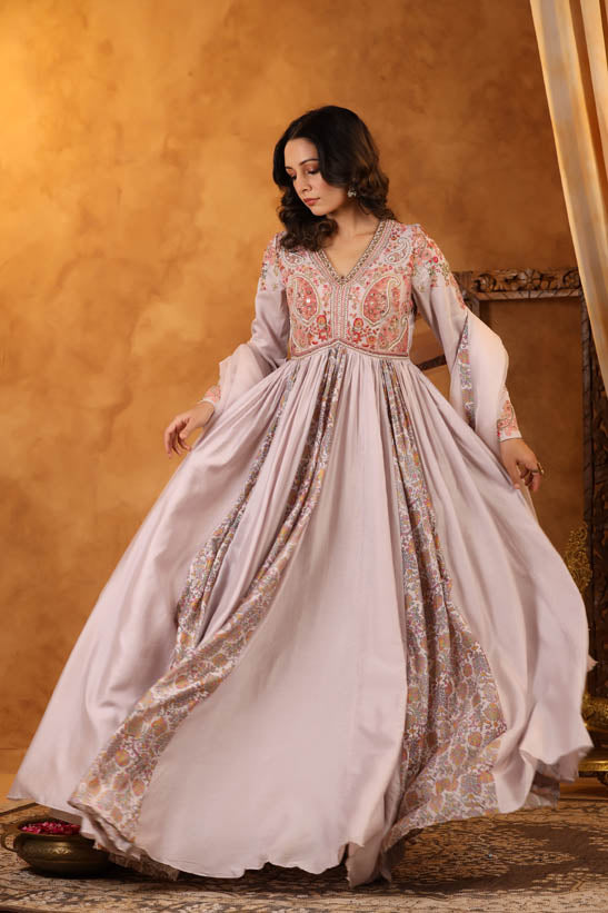 Paisley Embroidered Women Anarkali Set