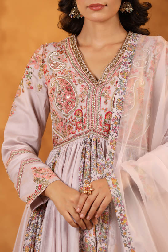Paisley Embroidered Women Anarkali Set
