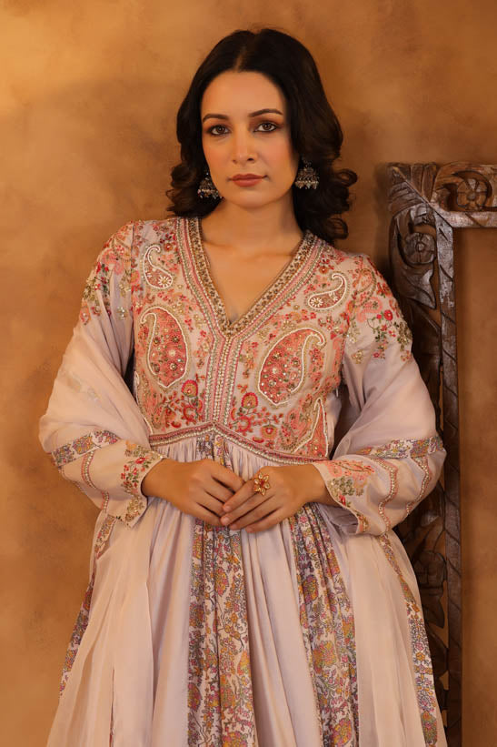 Paisley Embroidered Women Anarkali Set
