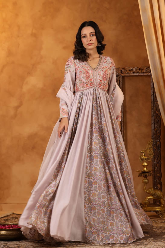 Paisley Embroidered Women Anarkali Set