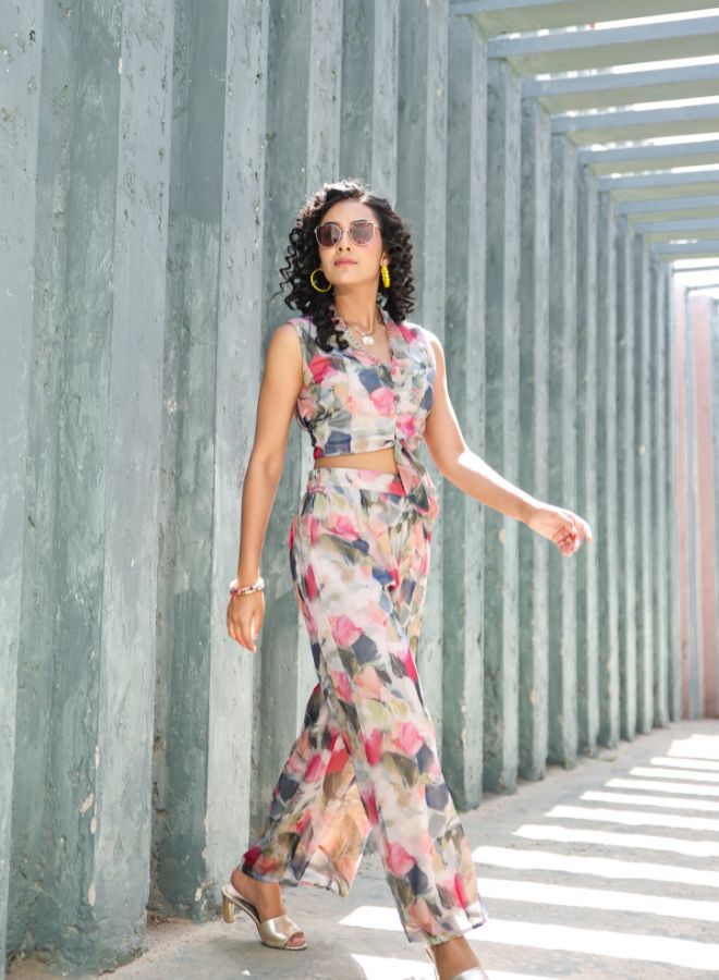 Pink Floral Print Co-ord Set