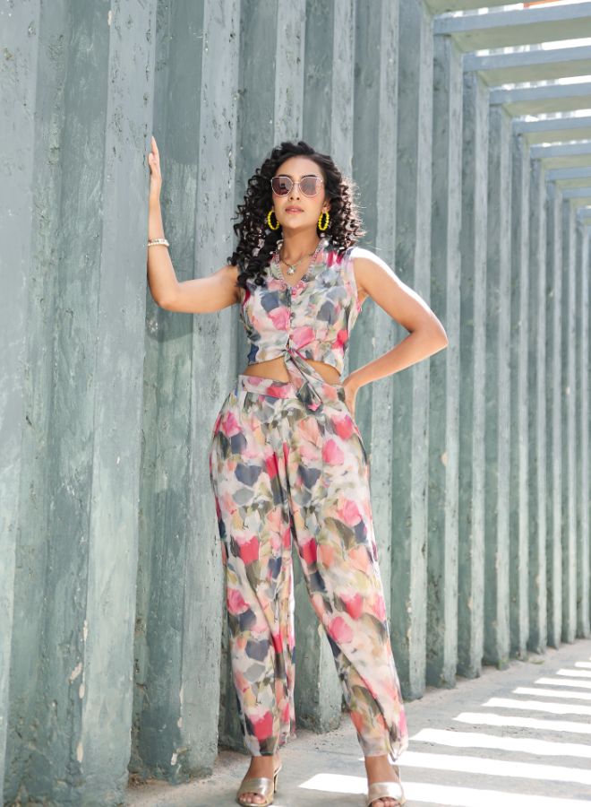Pink Floral Print Co-ord Set