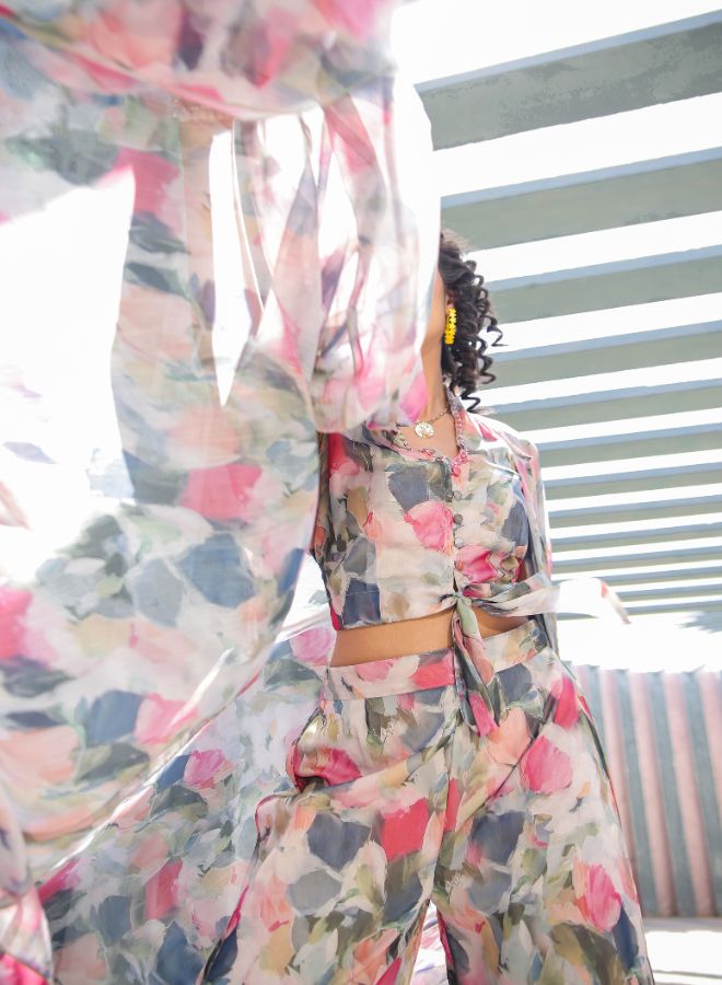 Pink Floral Print Co-ord Set