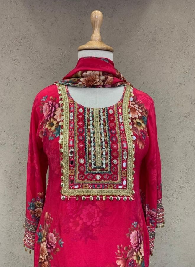 Pink Floral Palazzo Suit Set