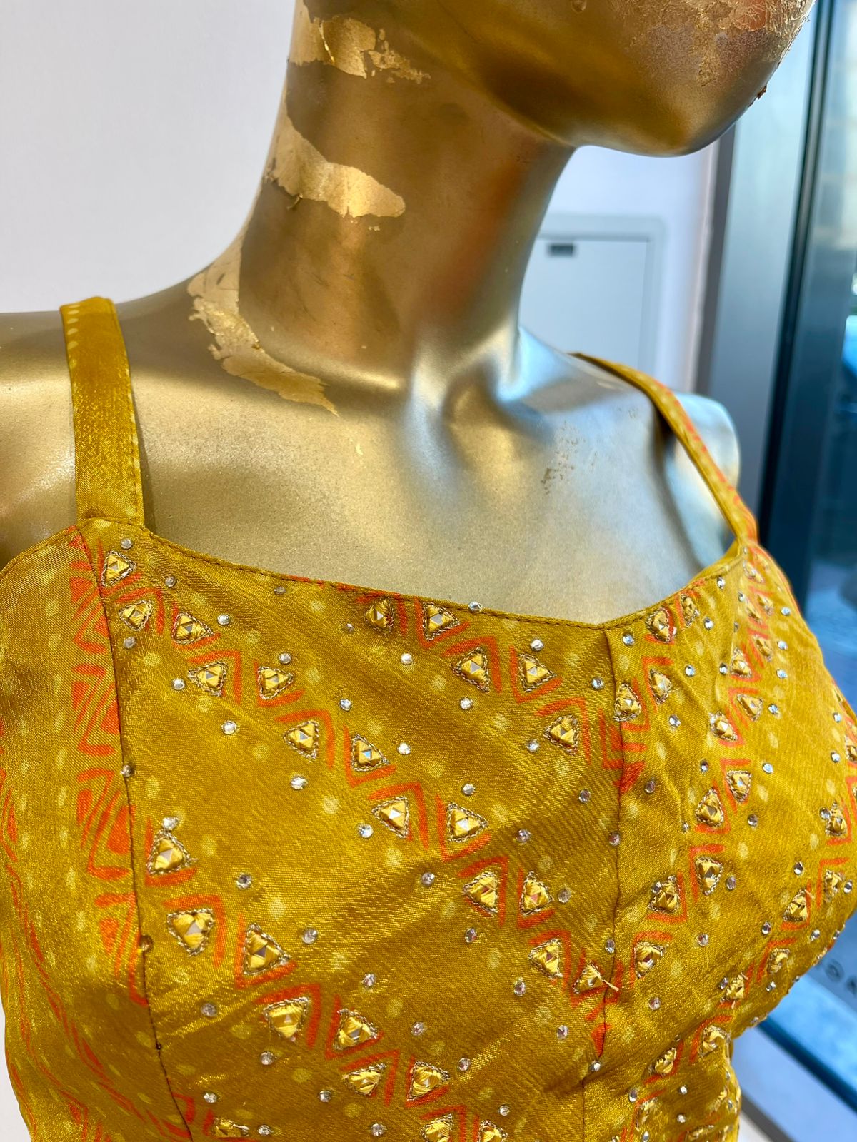 Mustard Embroidered Cape Palazzo Set