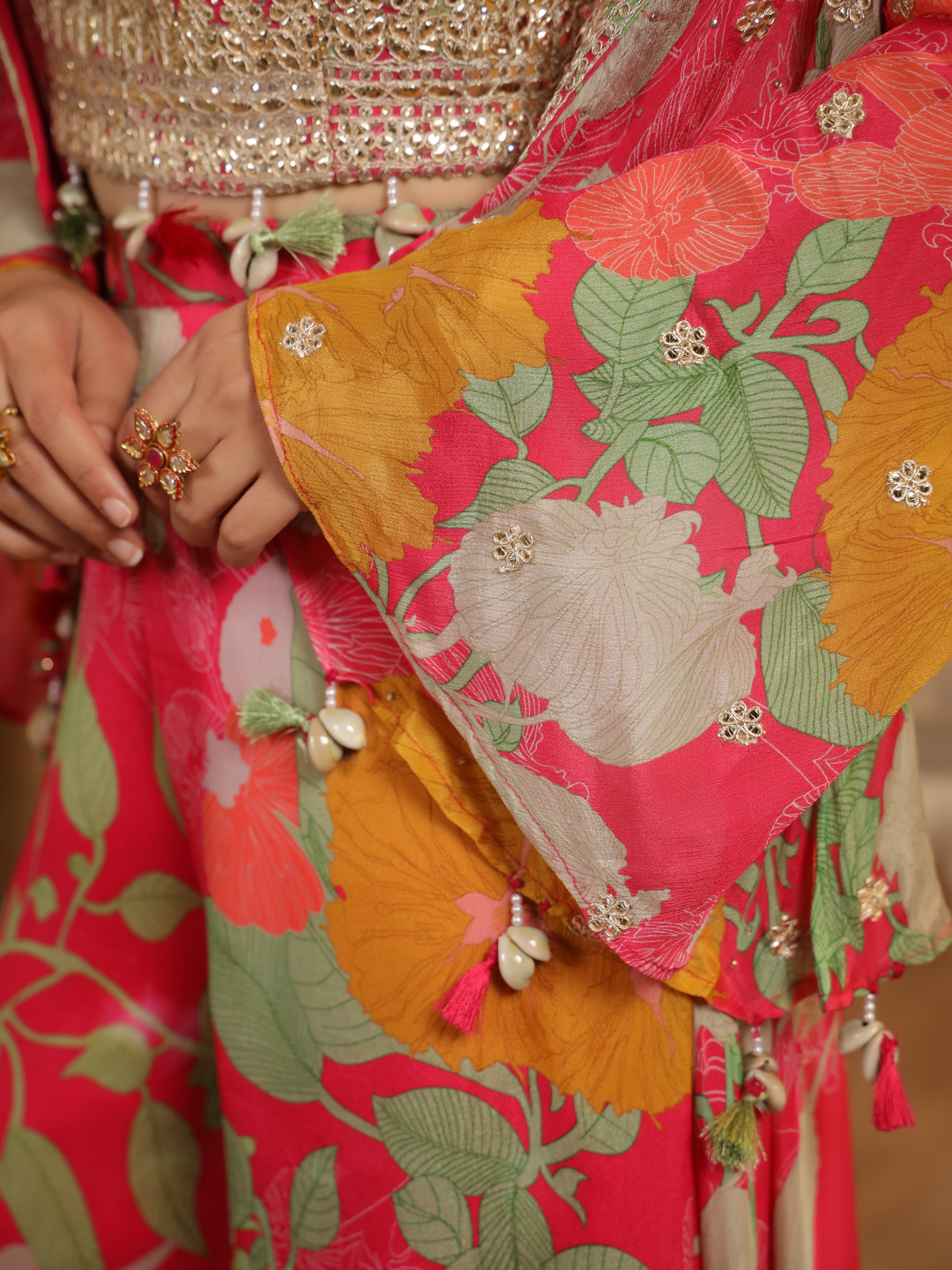 Stunning Rani Pink Floral Co-ord Set