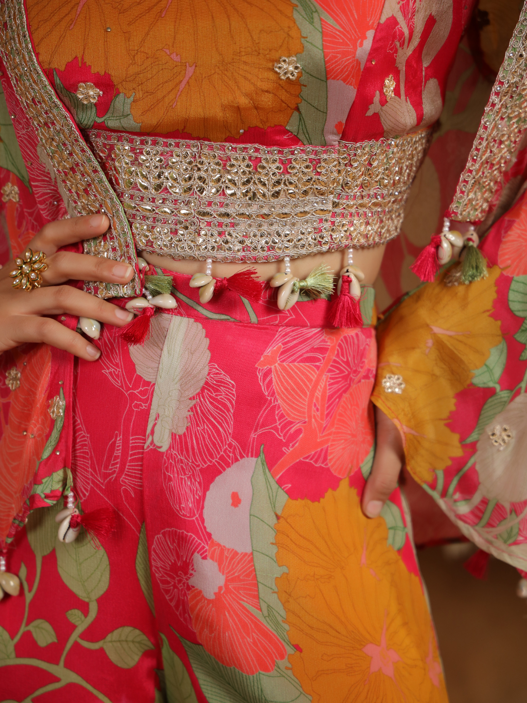 Stunning Rani Pink Floral Co-ord Set