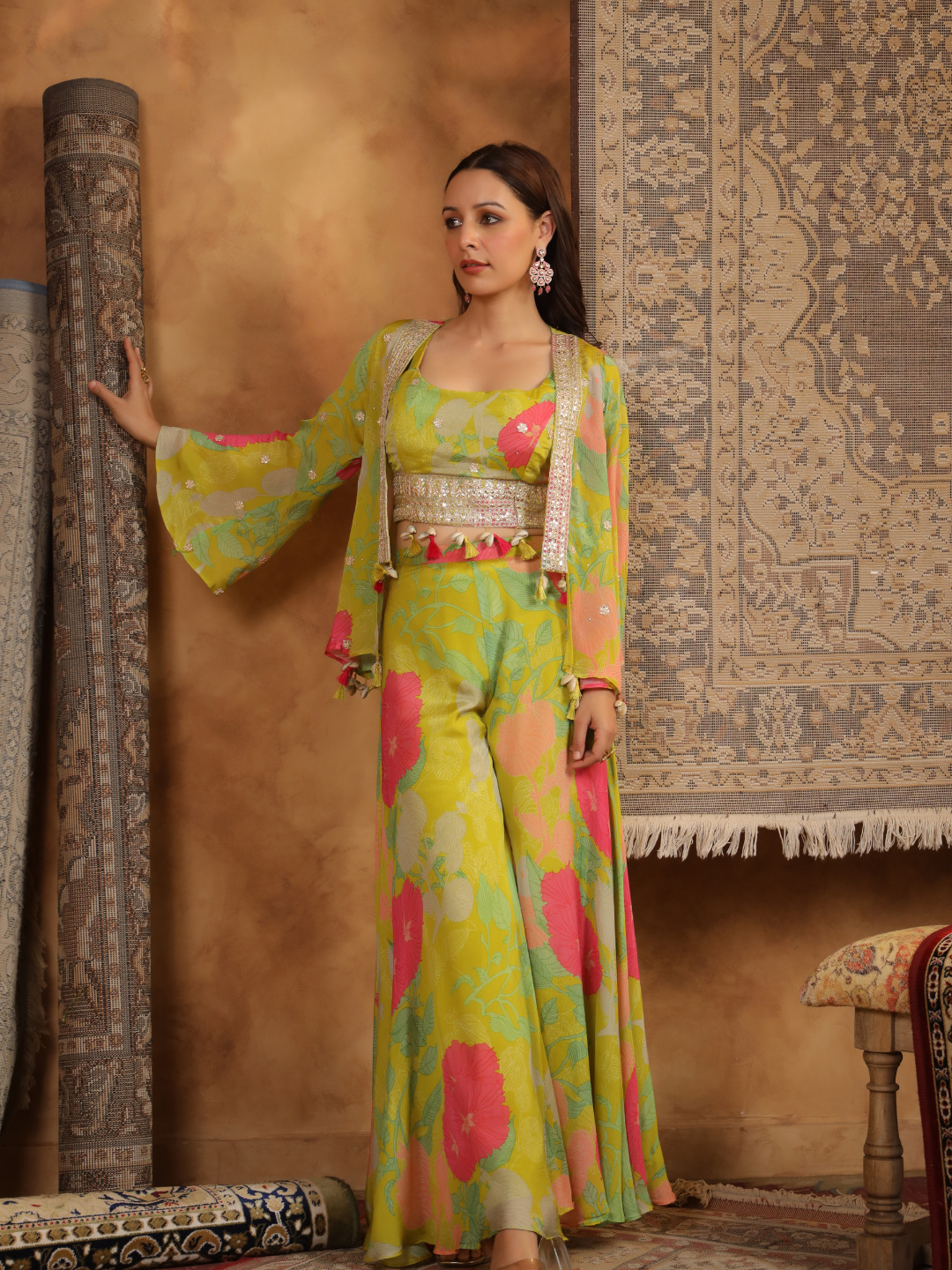 Stunning Lime Green Floral Co-ord Set