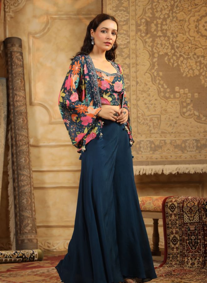 Elegant Floral Embroidered Co-Ord Set