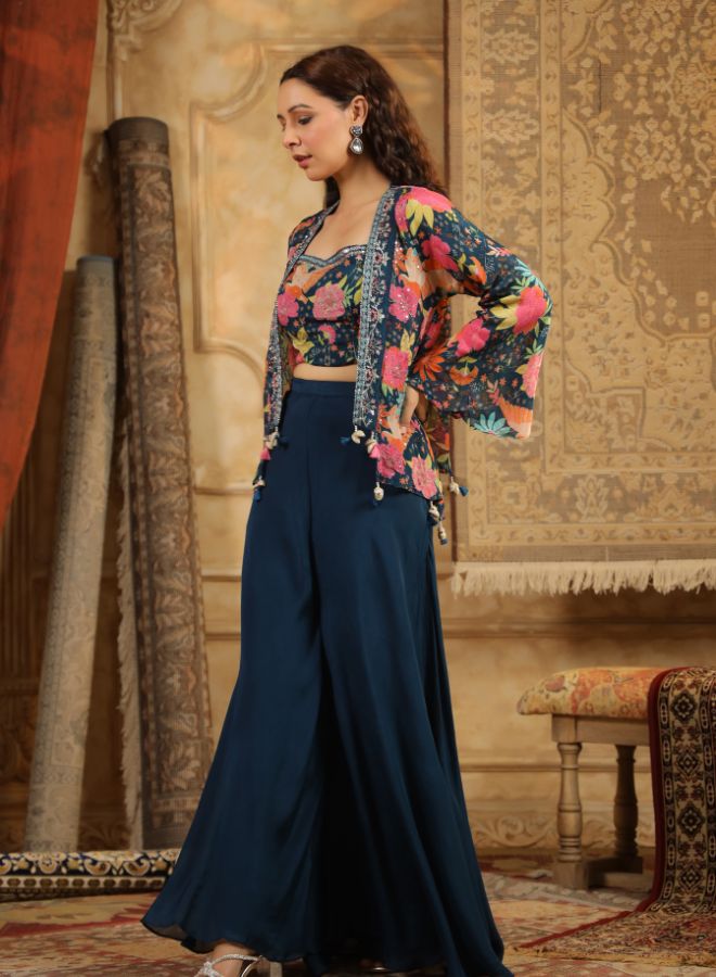 Elegant Floral Embroidered Co-Ord Set