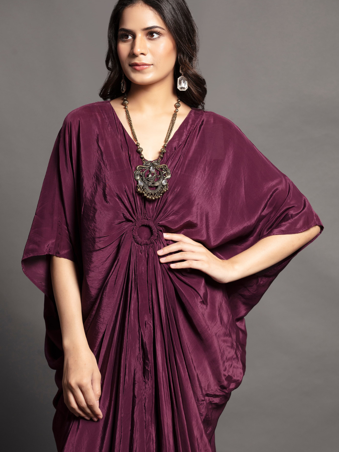 Purple Printed Kaftan