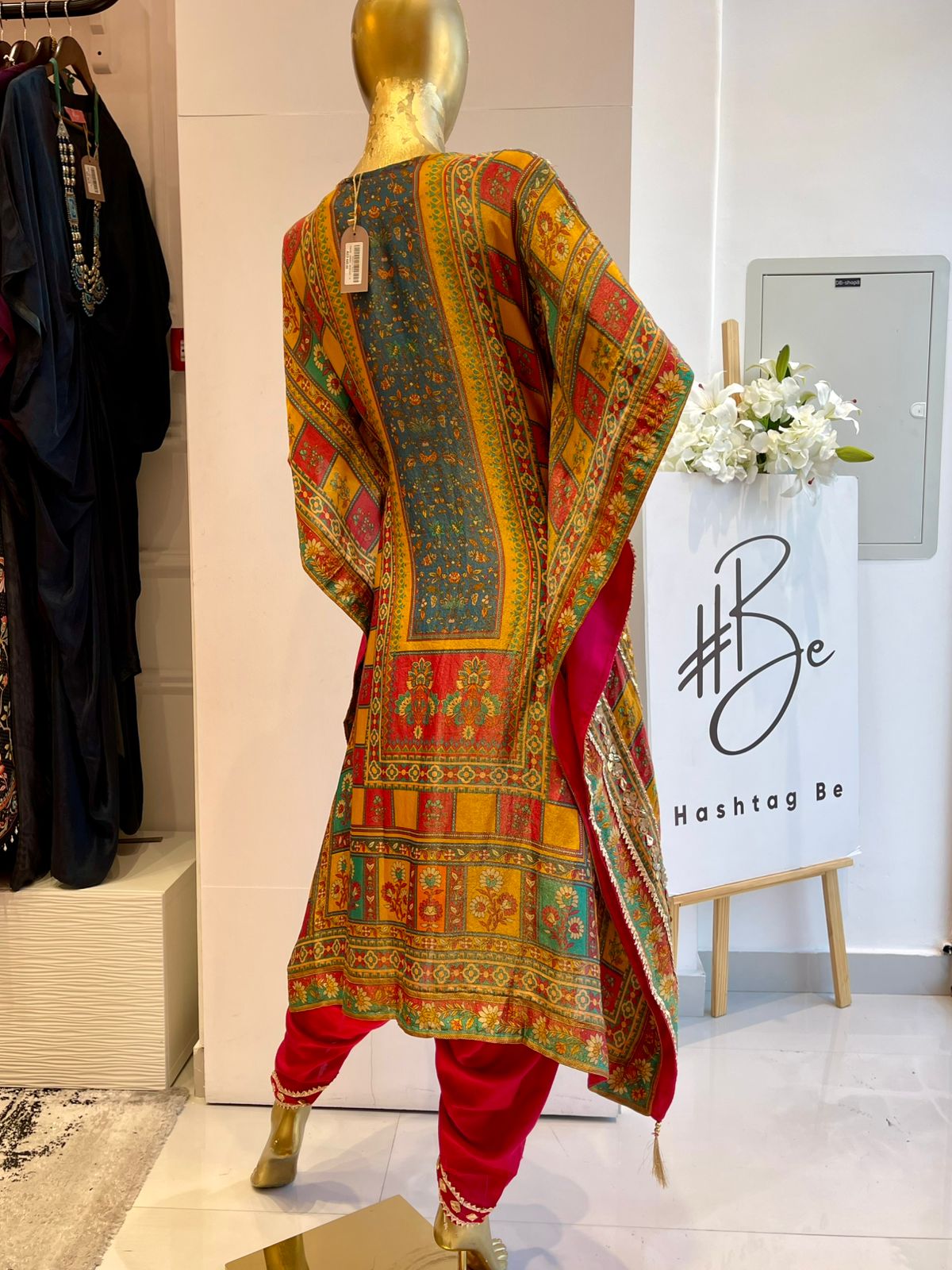 Multicolour Embroidered Kaftan Set