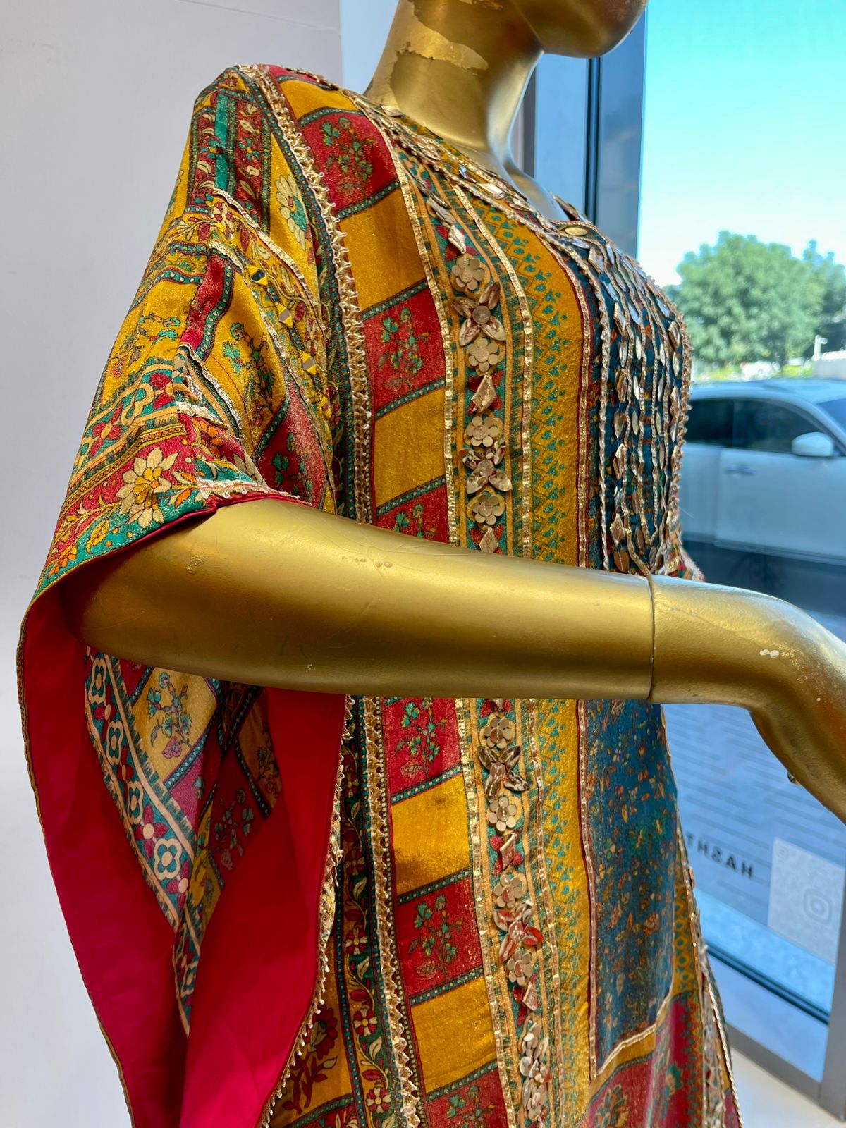 Multicolour Embroidered Kaftan Set