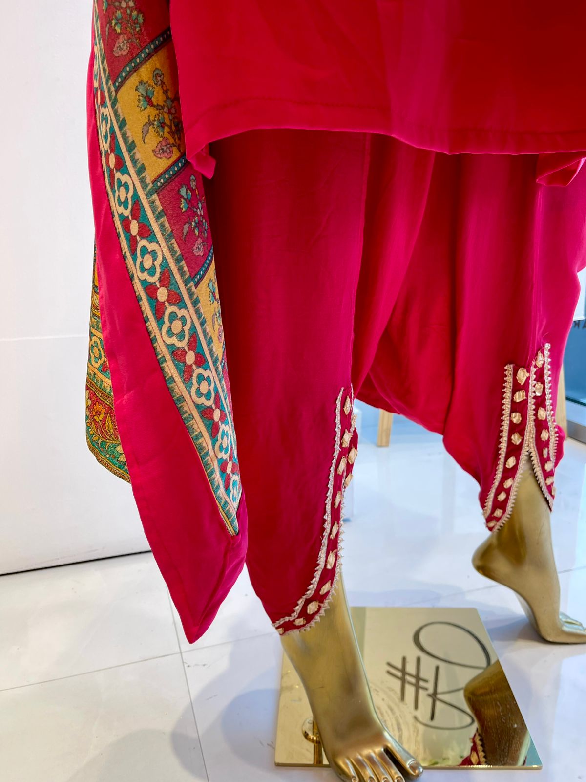 Multicolour Embroidered Kaftan Set