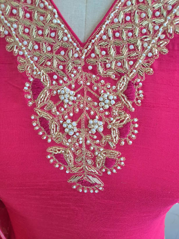 Rani Pearl Embroidered Women Kurts Set