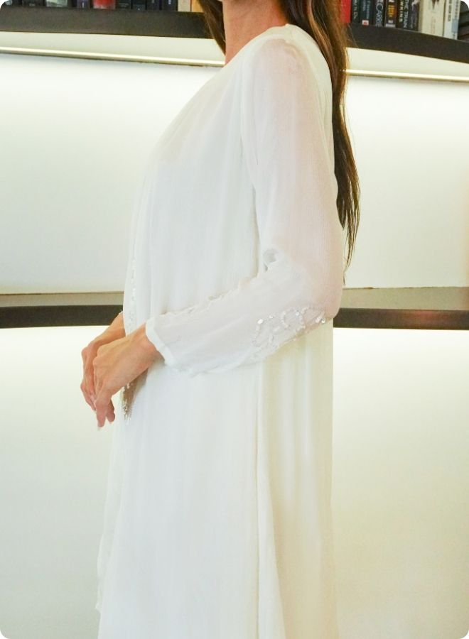 Elegant Cream Embroidered Co-ord Set
