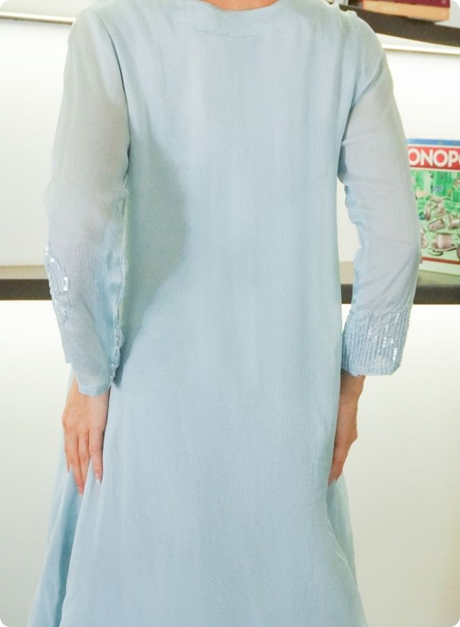 Elegant Light Blue Embroidered Co-ord Set