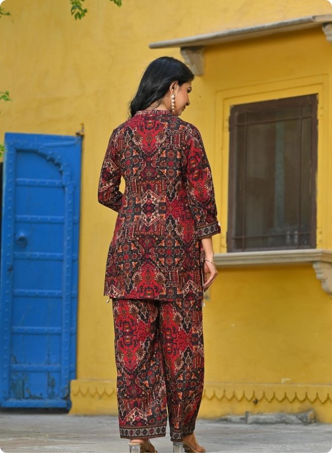 Red Printed Co-ord Set