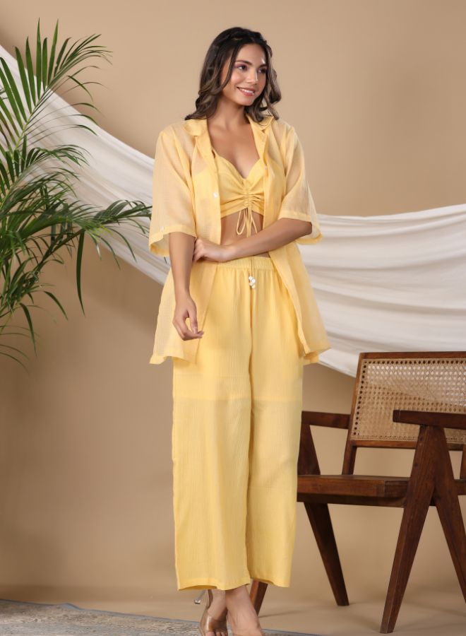 Lemon Yellow Three-Piece Co-ord Set