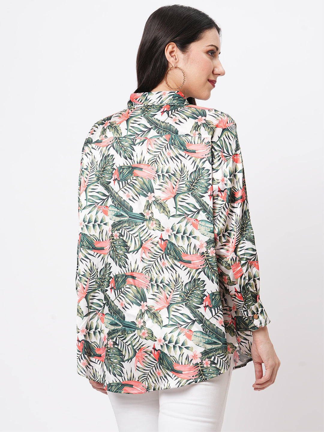 Loose Fit Shirt With Button Down Front In Resort Wear Print.
